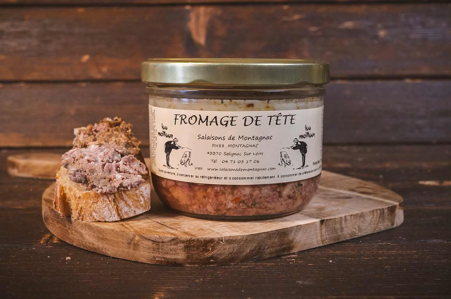 Terrine artisanale de fromage de tête préparée par les Salaisons de Montagnac selon un savoir-faire traditionnel