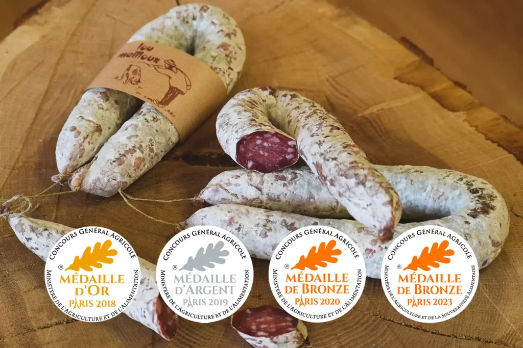 Les médailles pour les saucisses sèches des Salaisons de Montagnac au Concours Générale Agricole